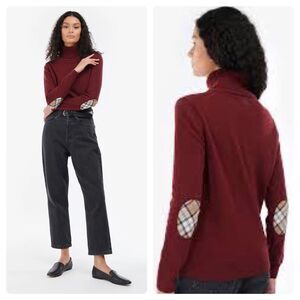 Barbour Pendle Roll Collar Sweater Burgundy/Rosewood